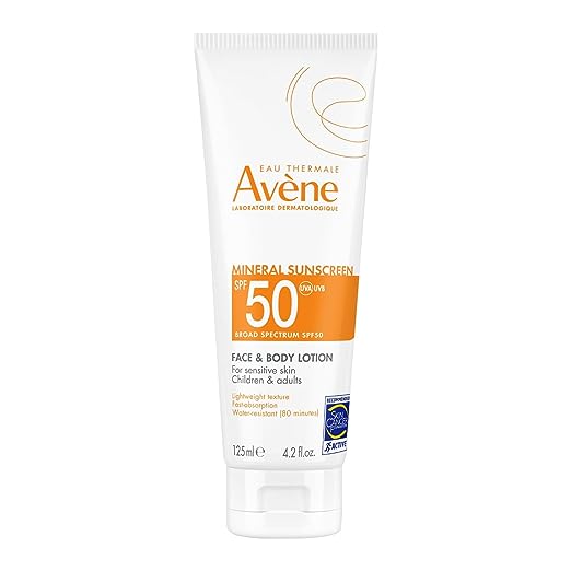 Eau Thermale Avene Mineral Sunscreen Broad Spectrum SPF 50 Face and Body Lotion 4.23 fl. Oz.