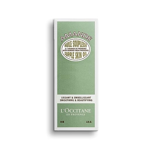 L'Occitane Almond Supple Skin Oil 3.3 Fl. Oz.: Improve Appearance of Stretch Marks, Soften Skin, Velvety, Firmer-Looking Skin, Irresistible Aroma