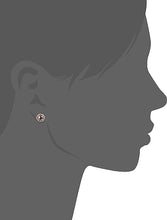 Load image into Gallery viewer, 10K Rose Gold Morganite Round with Diamond Halo Stud Earrings (1/10 cttw)
