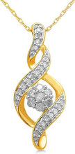 Load image into Gallery viewer, 10K Diamond Twist Pendant Necklace (1/4 cttw)
