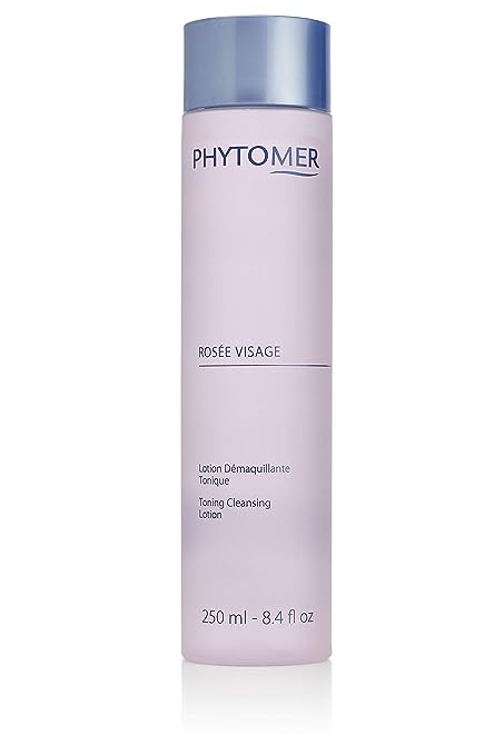 Phytomer Rosee Visage Toning Cleansing Lotion | All in One Cleanser, Makeup Remover & Toner for Face | Alcohol-Free | Safe, Natural Ingredients | 8.4 Fl Oz