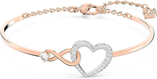 Swarovski Infinity Heart Jewelry Collection, Necklaces and Bracelets, Rose Gold & Rhodium Tone Finish, Clear Crystals