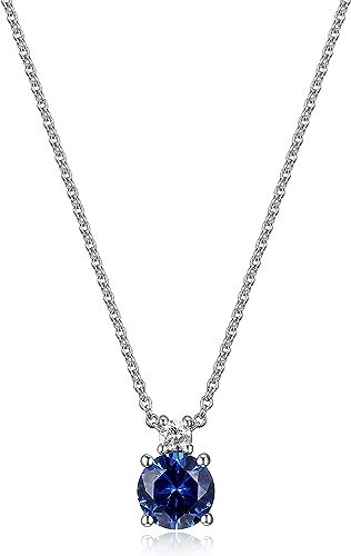 1/15 CT TW Lab Grown Diamond Pendant Necklace with Cable Chain in Platinum Over Sterling Silver, 18"+ 2" Extender