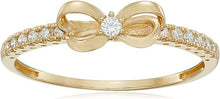 Load image into Gallery viewer, 10K Gold Dainty Bow Ring set with Round Cut Infinite Elements Zirconia
