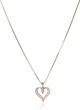 Load image into Gallery viewer, Sterling Silver Diamond Double Heart Pendant Necklace (1/10 cttw),18&quot;
