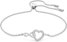 Load image into Gallery viewer, Swarovski Infinity Heart Jewelry Collection, Necklaces and Bracelets, Rose Gold &amp; Rhodium Tone Finish, Clear Crystals
