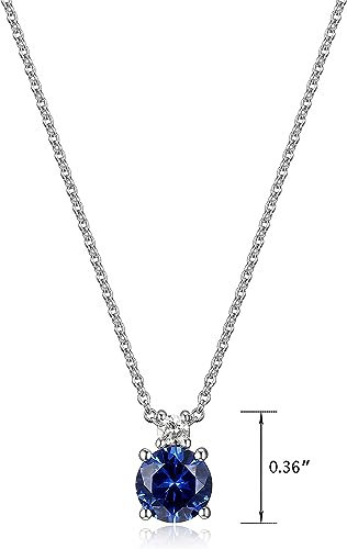 1/15 CT TW Lab Grown Diamond Pendant Necklace with Cable Chain in Platinum Over Sterling Silver, 18"+ 2" Extender