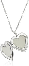 Load image into Gallery viewer, Sterling Silver Heart with Hand Engraved Butterfly Locket Necklace, 18&quot;
