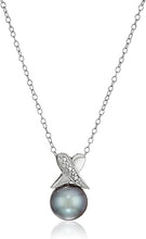 Load image into Gallery viewer, Sterling Silver Illusion 9-9.5mm Freshwater Cultured Pearl Cable Chain Pendant Necklace
