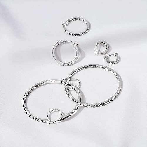 Sterling Silver Infinite Elements Cubic Zirconia Round Hoop Earrings (7 cttw)