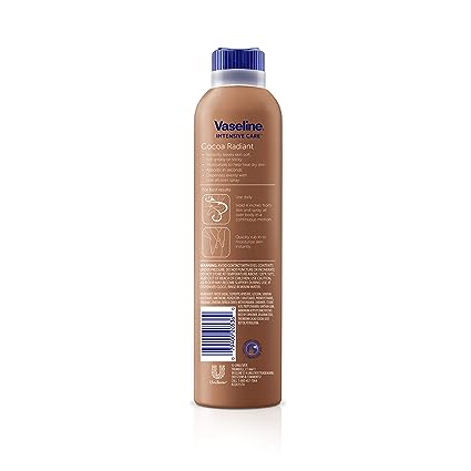 Vaseline Intensive Care Spray Moisturizer For Dry Skin Cocoa Radiant Made With 100% Pure Cocoa Butter 6.5oz (Pack of 6)