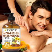 Load image into Gallery viewer, Ginger Massage Oil for Lymphatic Drainage - Grape Seed, Arnica Extract, Vitamin E and Ginger -Warming and Relaxing
