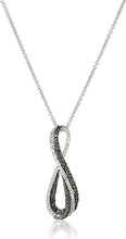 Load image into Gallery viewer, Sterling Silver Black and White Diamond Infinity Pendant Necklace (1/3 cttw), 18&quot;
