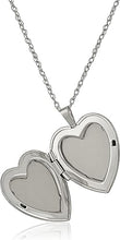 Load image into Gallery viewer, 14k Gold-Filled or Silver Large Satin and Polished Finish Hand Engraved Heart Shaped Locket Necklace
