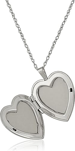 14k Gold-Filled or Silver Large Satin and Polished Finish Hand Engraved Heart Shaped Locket Necklace