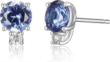 Load image into Gallery viewer, 1/10 CT TW Lab Grown Diamond Stud Earrings in Platinum Over Sterling Silver
