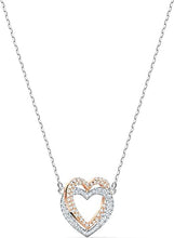 Load image into Gallery viewer, Swarovski Infinity Heart Jewelry Collection, Necklaces and Bracelets, Rose Gold &amp; Rhodium Tone Finish, Clear Crystals
