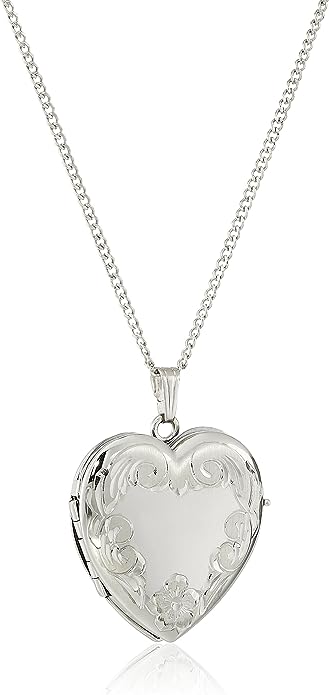 Engraved Four-Picture Heart Locket, 20
