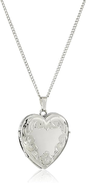 Engraved Four-Picture Heart Locket, 20"