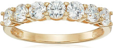 Load image into Gallery viewer, 10k Gold 7-Stone Round cut Made with Infinite Elements Cubic Zirconia Ring
