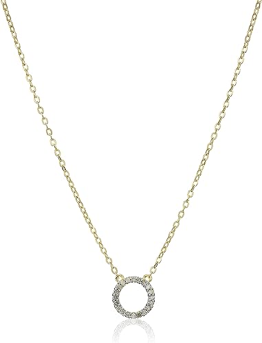 1/10th CT TW Diamond Geometric Circle Necklace in Sterling Silver, 18