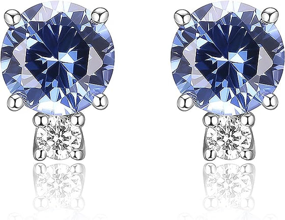 1/10 CT TW Lab Grown Diamond Stud Earrings in Platinum Over Sterling Silver