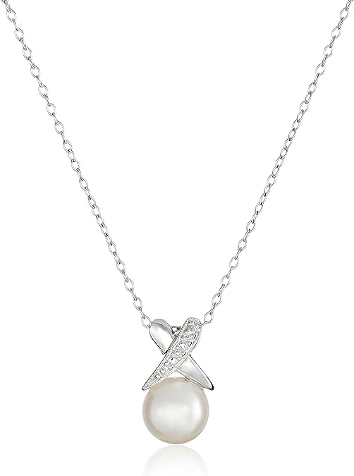 Sterling Silver Illusion 9-10mm Cultured Freshwater Pearl Pendant Necklace, 18"