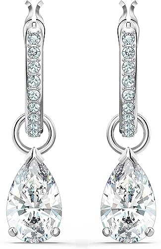 Swarovski Attract Necklace, Earring, and Bracelet Crystal Jewelry Collection, Rhodium Tone Finish