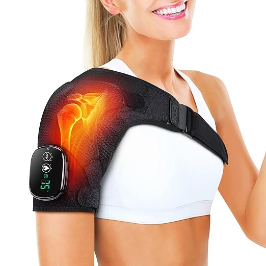 ERHIVORA Heated Shoulder Brace for Women Men, Shoulder Massager Shoulder Heating Pad for Neck and Shoulder Deep Issue