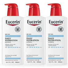 Load image into Gallery viewer, Eucerin Daily Hydration Lotion - Light-weight Full Body Lotion for Dry Skin - 16.9 fl. oz. Pump Bottle (Pack of 3)
