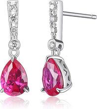 Load image into Gallery viewer, 1/10th Carat Total Weight Lab Grown Diamond Pear Linear Tear Drop Earrings
