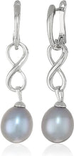 Load image into Gallery viewer, 8.5-9mm Pink Freshwater Cultured Pearl Infinity Dangle Earrings
