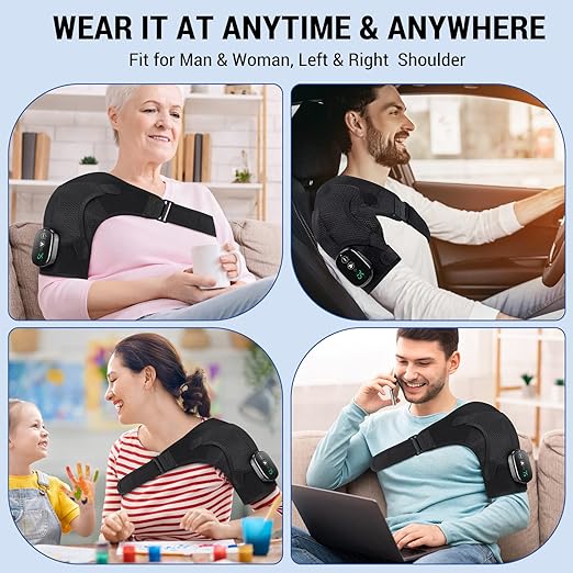 ERHIVORA Heated Shoulder Brace for Women Men, Shoulder Massager Shoulder Heating Pad for Neck and Shoulder Deep Issue