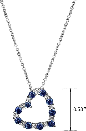 1/6 CT TW Lab Grown Diamond Heart Pendant Necklace with Cable Chain in Platinum Over Sterling Silver, 18"+ 2" Extender