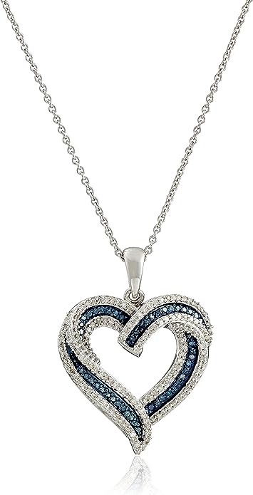 White Diamond Heart Pendant Necklace (1/2 cttw), 18