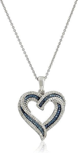 White Diamond Heart Pendant Necklace (1/2 cttw), 18"