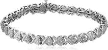 Load image into Gallery viewer, Plated Sterling Silver Diamond X-Link Bracelet (1/10 cttw, I-J Color, I2-I3 Clarity)

