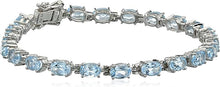 Load image into Gallery viewer, 925 Sterling Silver Tennis Bracelet for Women with 6 x 4mm Oval Cut Birthstones
