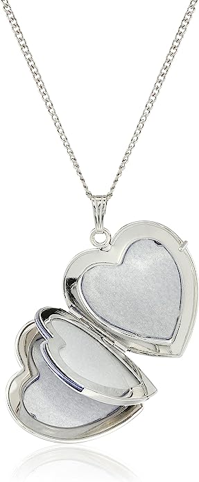 Engraved Four-Picture Heart Locket, 20"