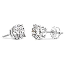 Load image into Gallery viewer, 14k White Gold Diamond Round-Cut Stud Earrings (1/4cttw, J-K Color, I2-I3 Clarity)
