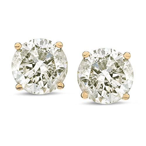 14k White Gold Diamond Round-Cut Stud Earrings (1/4cttw, J-K Color, I2-I3 Clarity)