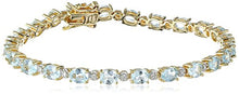 Load image into Gallery viewer, 18k Yellow Gold Plated 5x4mm Diamond Accent Tennis Bracelet, 7.25&quot;
